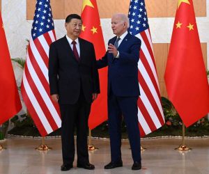 US President Joe Biden (R) and Chinese President Xi Jinping hold a meeting on the sidelines of the G20 Summit in Nusa Dua on the Indonesian resort island of Bali, November 14, 2022. (Photo by SAUL LOEB / AFP) (Photo by SAUL LOEB/AFP via Getty Images)